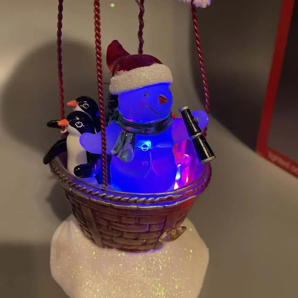 Christmas Lighted Hot Air Balloon w/ Snowman & Penguins by JC Penney Home Tested